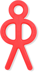 ARK Therapeutic juguete mordedor figura palo rojo juguete masticable niños Kauwbaar poppetje met lange armen om ook de achterste kiezen te bereiken.