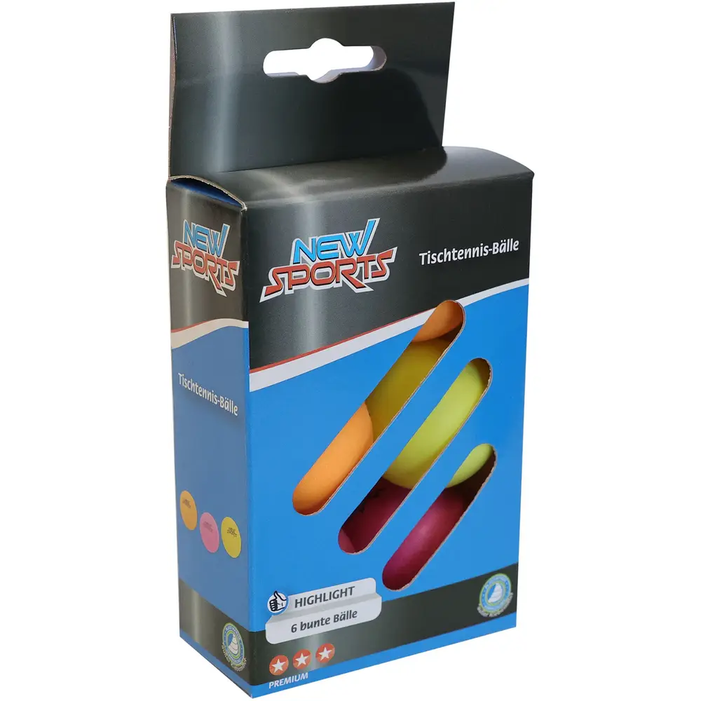 New Sports pelotas de tenis de mesa set 6 piezas 3 estrellas coloridas