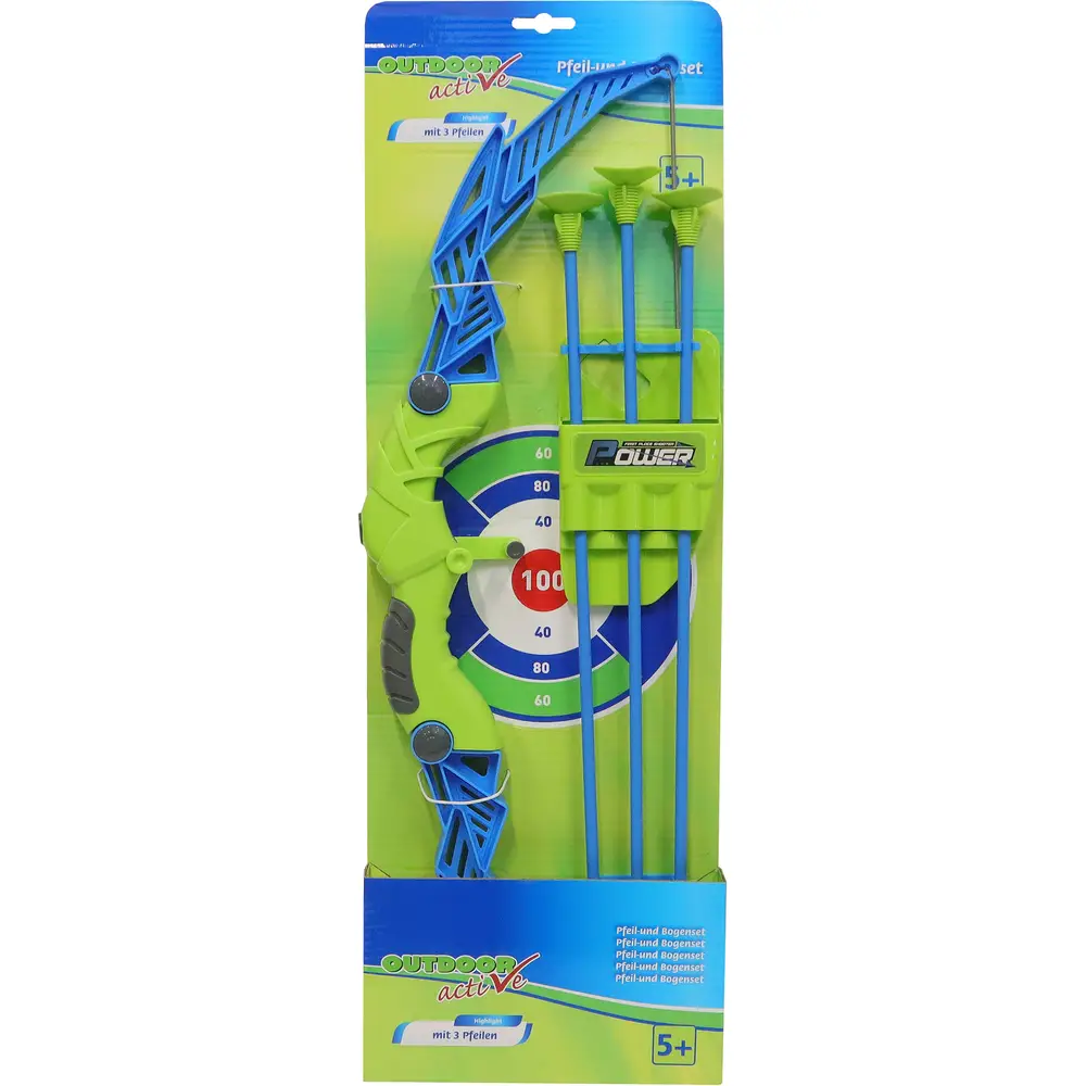 Vedes set de tiro con arco juguete con 3 flechas y diana para niños