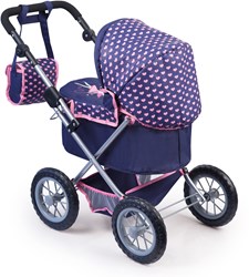 Bayer Chic 2000 carrito de muñecas Trendy azul y rosa manillar ajustable