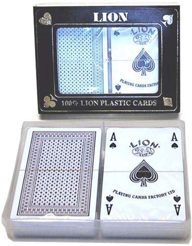 HOT Sports + Toys Baraja de Cartas Lion 100% plástico Dubbe