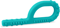 ARK Therapeutic juguete para morder juguete sensorial XT medio teal Grabber-kauwtool met 3 texturen, ook geschikt voor eettherapie en sensorische opbouw.