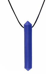 ARK Therapeutic collar mordedor joya masticable azul oscuro para niños Discrete, edelsteenvormige kauwketting voor kalmerende orale input bij kinderen, tieners en volwassenen.