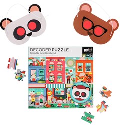 Petit Collage puzzle decodificador Barrio Amistoso - juguete educativo