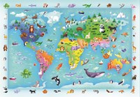 Clementoni puzzle - 60 piezas maxi - Mapa de la vida salvaje 2025 - juguete educativo-2