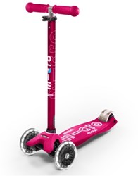 Micro patinete infantil Maxi Deluxe LED rosa - manillar ajustable y ruedas LED