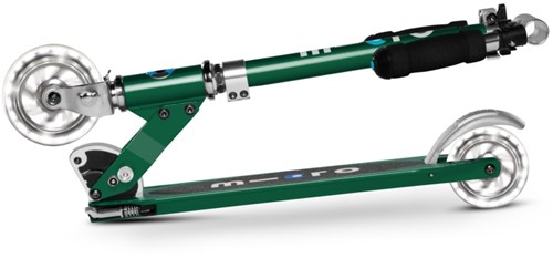 Micro patinete infantil Sprite LED Forest Green - ajustable y plegable-3