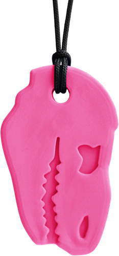 ARK Therapeutic collar mordedor Dino-Bite juguete sensorial niños adultos Stevige, brede kauwketting in T-Rex-vorm, geliefd bij dinofans, voor kinderen en volwassenen.
