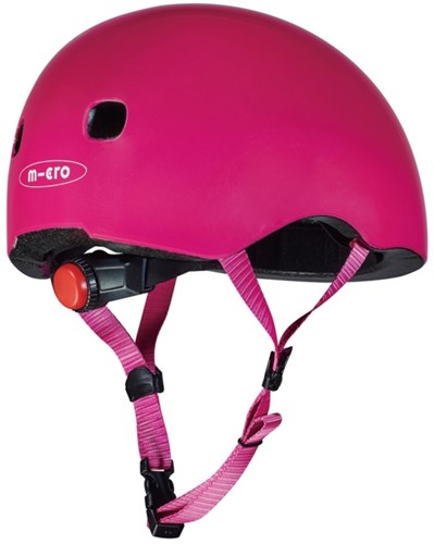 Micro casco infantil bicicleta y patinete Deluxe Raspberry con luz LED-3