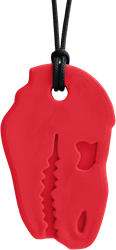 ARK Therapeutic collar mordedor rojo - juguete sensorial Stevige, brede kauwketting in T-Rex-vorm, geliefd bij dinofans, voor kinderen en volwassenen.
