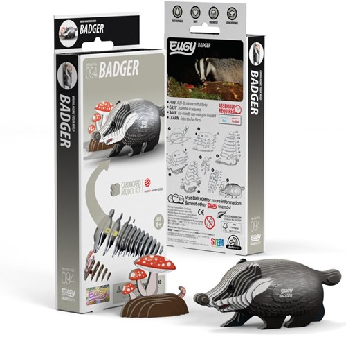 Eugy puzzle 3D - Tejón - kit creativo para niños y adultos