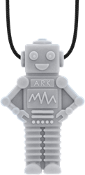 ARK Therapeutic collar sensorial para morder robot gris claro para niños Speelse, robotvormige kauwketting met veel textuur voor sensorische zoekers.
