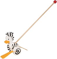 Goki figura de empuje de madera pato cebra - juguete animal colorido-2