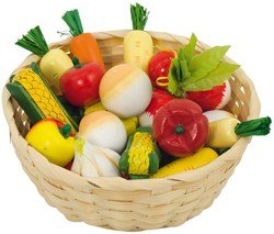 Goki cesta de verduras de madera - juego de rol 17 piezas
