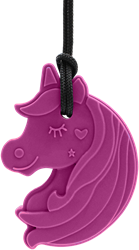 ARK Therapeutic collar mordedor juguete sensorial unicornio magenta estándar Kauwketting in eenhoornvorm met hart en ster, voor lichte tot matige kauwers.