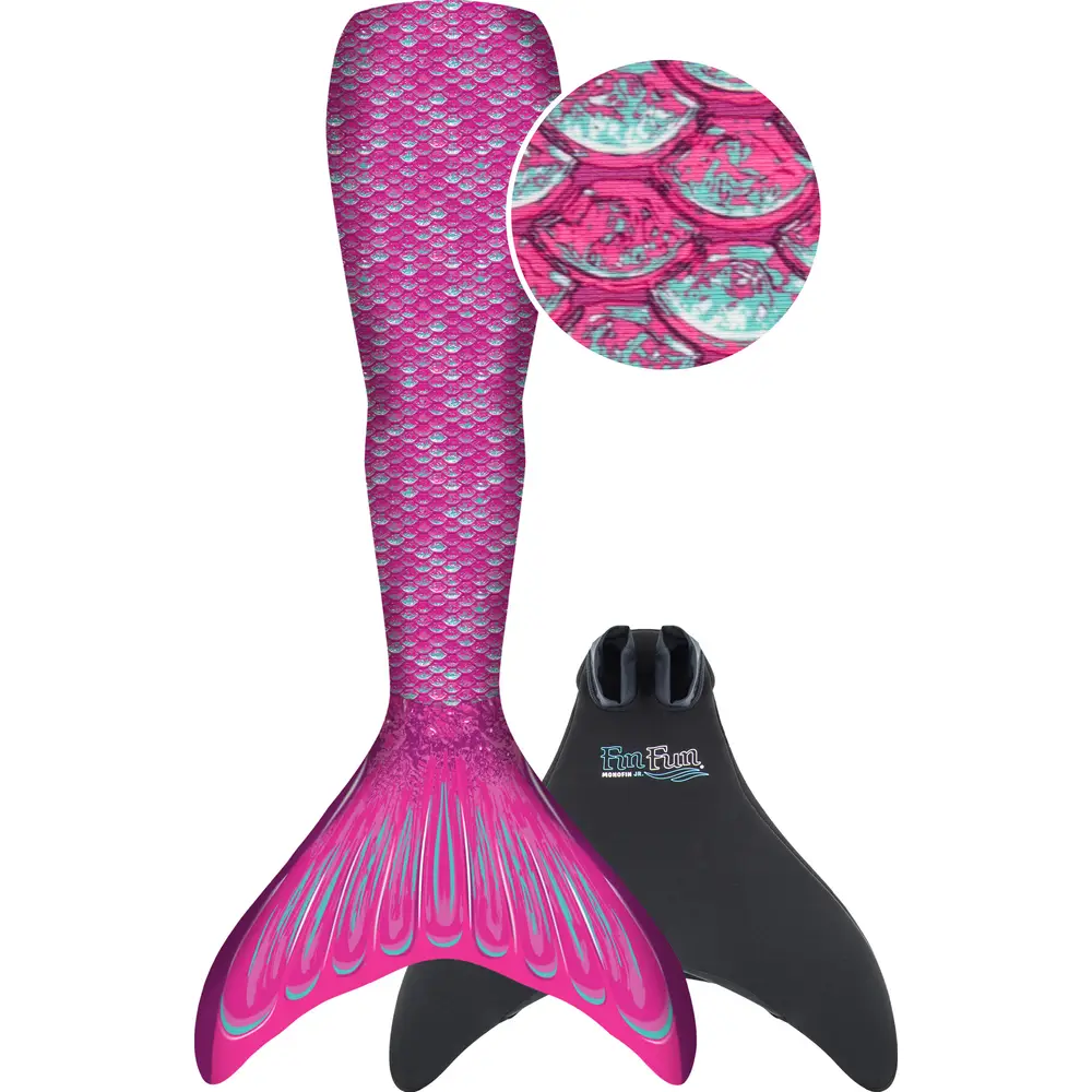 Fin Fun cola de sirena rosa L/XL para niños - accesorio de natación