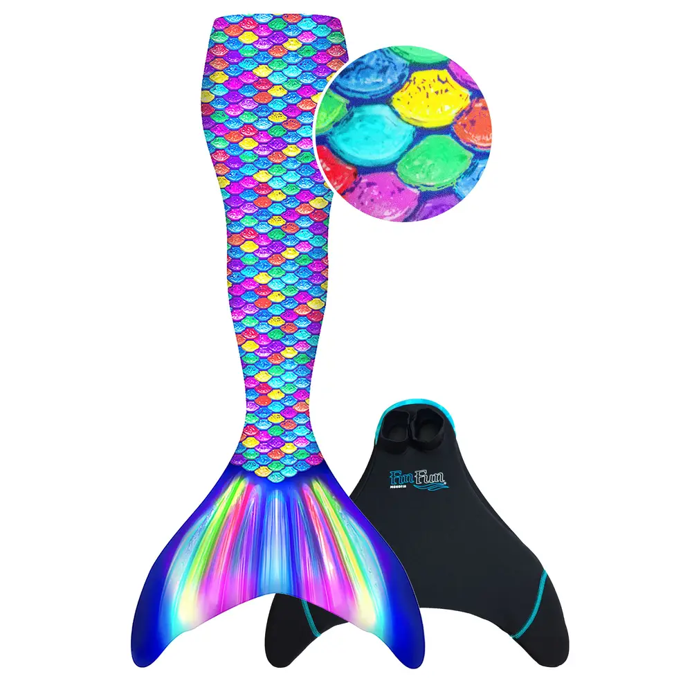 Fin Fun cola de sirena Rainbow L/XL con monofin para niños