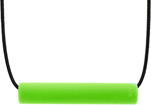 ARK Therapeutic collar para morder Chewlinder verde lima XT medio juguete sensorial Cilindervormige kauwketting die horizontaal hangt, ideaal tegen het bijten op kleding of rietjes.