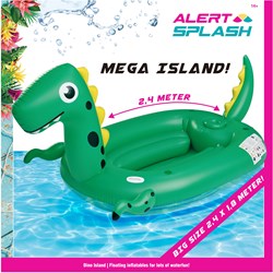 KiddyGo isla hinchable dinosaurio 240x180 cm con bancos y portavasos