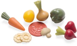 Dantoy Green Garden set de juguetes de frutas y verduras - 10 piezas - juego de rol sostenible