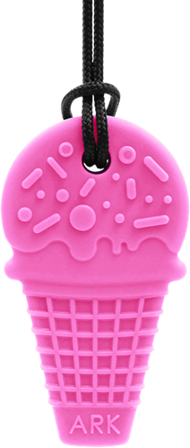 ARK Therapeutic collar mordedor helado rosa XT - juguete sensorial Speelse, ijsjesvormige kauwketting met veel textuur voor sensorische zoekers.