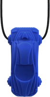 ARK Therapeutic collar mordedor coche de carreras juguete sensorial azul oscuro Kauwketting in raceautovorm met aerodynamische textuur voor stevige kauwers.