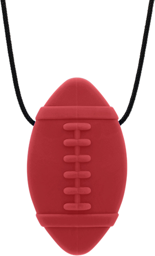 ARK Therapeutic collar mordedor fútbol rojo XT - juguete sensorial Kauwketting in voetbalvorm, geschikt voor fanatieke kauwers met een sterke kauwbehoefte.