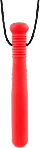 ARK Therapeutic collar mordedor juguete rojo para niños Lange, gladde kauwketting in honkbalknuppelvorm, geschikt voor stevige kauwers.