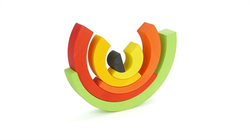 Bajo arcos de juguete de madera Asimétricos - 6 piezas - coloridos-2