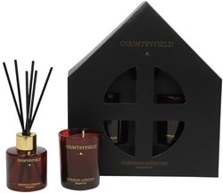Countryfield vela perfumada regalo decoración caja vidrio marrón