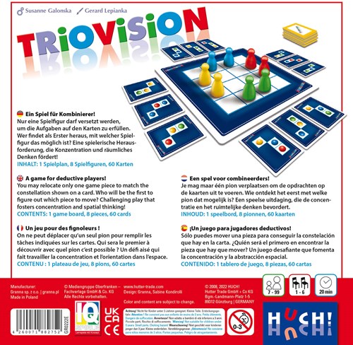 HUCH! Triovision juego de mesa - juego de lógica desafiante para niños y adultos-3