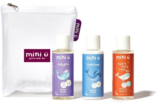 Mini U kit de viaje champú acondicionador gel cabello-cuerpo niños-3