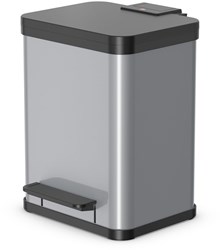 Hailo cubo de pedal separación de residuos 2x9L gris metálico