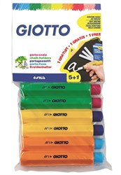 Giotto portatizas set de 6 amarillo para tiza de pizarra