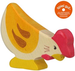 Holztiger figura de gallina de madera animal de granja madera FSC