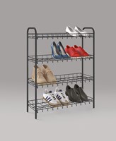 Tomado zapatero negro 4 niveles metal 64x23x80,5 cm organizador