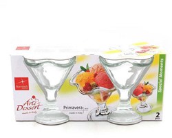 Bormioli set de copas de helado vidrio transparente 2 piezas Primavera 240 ml