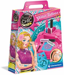 Clementoni Crazy Chic - Set de tatuajes con purpurina para niños