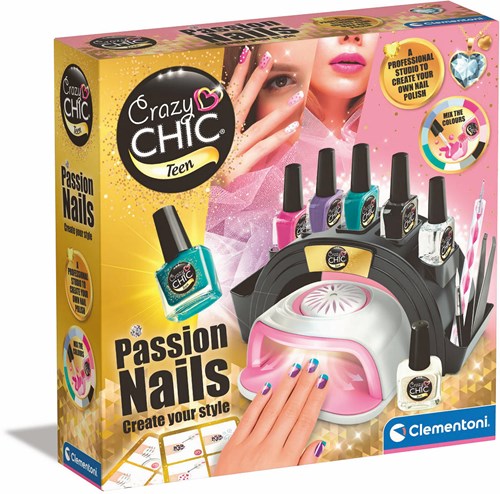 Clementoni set de estudio de uñas juguete - Crazy Chic Passion nails creativo