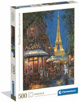 Clementoni puzzle 500 piezas - Night at the Eiffel Cafe - rompecabezas adultos