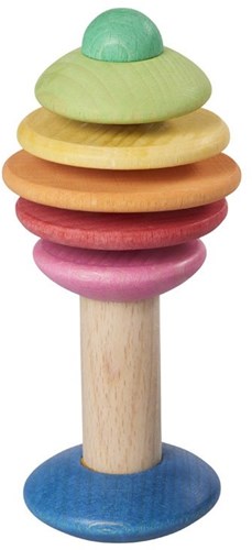 nic sonajero de madera juguete bebé orgánico multicolor sonido