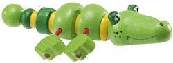 nic juguete de madera cocodrilo - sonajero verde para niños