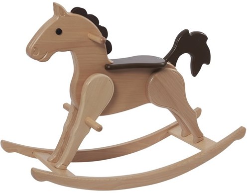 nic caballo balancín juguete de madera 83 cm marrón para niños