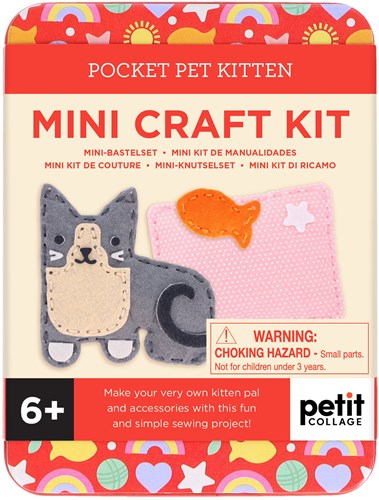 Petit Collage kit de manualidades gatito de fieltro - set de costura creativo para niños