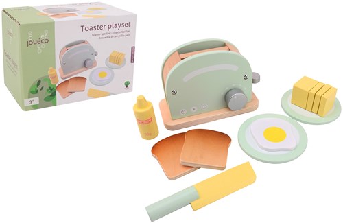 Jouéco set tostadora de madera - juguete de desayuno para niños