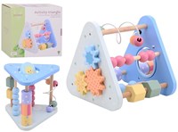 Jouéco triángulo de actividades de madera juguete educativo colores pastel-2