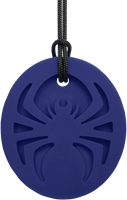ARK Therapeutic collar mordedor Spider Bite azul oscuro juguete Groot, spinvormig kauwsieraad met uitsparingen, ideaal voor stevige voortandenkauwers.