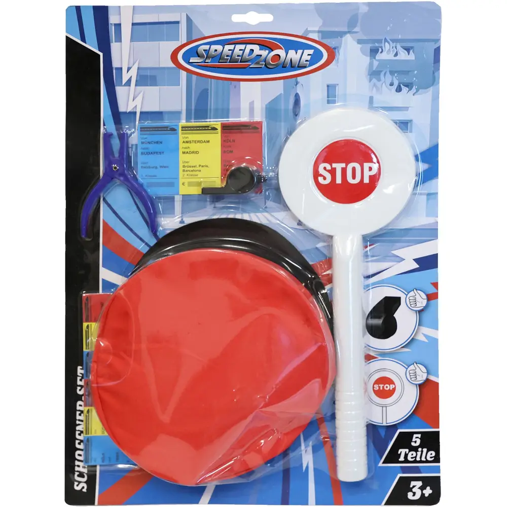 Speedzone set de juego de revisor de tren 5 piezas con accesorios