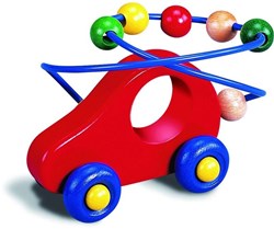 nic coche de madera con marco de cuentas juguete educativo multicolor