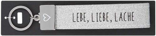 Depesche llavero fieltro plateado con grabado y frase Live Love Laugh